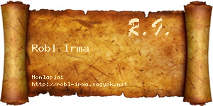 Robl Irma névjegykártya